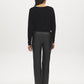 Black Faux Leather Straight Leg Pants - Back View - Suzy Shier