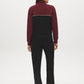Zinfandel and Jet Black Color Block Fleece Jacket - Back View - Suzy Shier