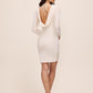 Antique Cream Velour Sequin Sheath Dress - Back View - Le Chateau