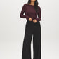 Jet Black Double Layer Boat Neck Top - Front View - Suzy Shier