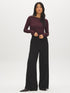 Jet Black Double Layer Boat Neck Top - Front View - Suzy Shier