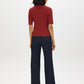 Rosewood Cable Knit Mock Neck Sweater - Back View - Suzy Shier