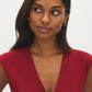Red V-Neck Button-Front Knit Vest - Close-up Button Detail - Suzy Shier