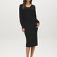 Black Lace Trim V-Neck Knit Sweater - Front View - Suzy Shier