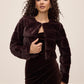 Chocolate Striped Fur Bolero - Front View - Le Chateau