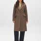 Brown Mix Single-Breasted Faux Wool Coat - Front View - Suzy Shier