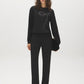 Jet Black Sequin Bow Detail Knit Top - Front View - Suzy Shier