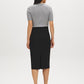 Black Corset-Waist Pencil Skirt with Back Slit - Back View - Suzy Shier
