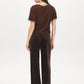 Milk Chocolate Fuzzy Knit Crew Neck Top - Back View - Suzy Shier