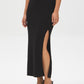 Bruised Burgundy Melange Ribbed Knit Sweater Skirt with Side Slit - Side Slit Detail - Suzy Shier