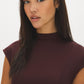 Winetasting Keyhole Back Knit Dress with Belt - Close-up Neckline Detail - Suzy Shier