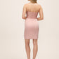 Pink Dust Strapless Glitter Lace Bustier Dress - Back View - Le Chateau