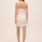 Antique Cream Sequin and Feather Mini Dress - Back View - Le Chateau