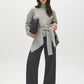 Space Grey Melange Mock Neck Knit Sweater - Front View - Suzy Shier