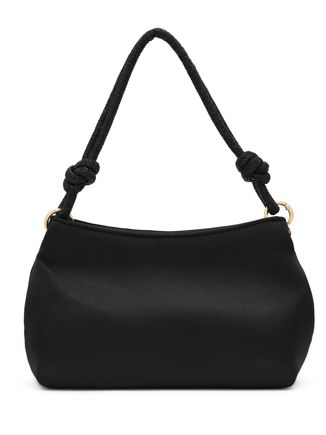 Brown/Gold Woven Satin Bag with Jeweled Top Handle - Elegant Evening Accessory - Le Chateau
