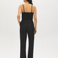 Black/White Stripe Fly-Front Ankle Trousers - Back View - Suzy Shier