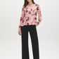 Dusty Pink Multi Chiffon Peplum Blouse - Front View - Suzy Shier