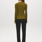 Guacamole Ribbed Deep V-Neck Long Sleeve Top - Back View - Suzy Shier