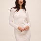 Antique Cream Velour Sequin Sheath Dress - Front View - Le Chateau