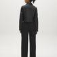 Black Vegan Leather Shorts with Front Zipper - Back View - Suzy Shier