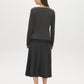 Grey Melange Asymmetrical Hem Sweater - Back View - Suzy Shier