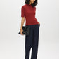 Rosewood Cable Knit Mock Neck Sweater - Front View - Suzy Shier