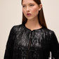 Black Sequin Fringe Bolero Cover Up - Close-up Fabric Detail - Le Chateau