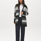 Dark Grey Mix Color Block Stripe Duster Cardigan - Front View - Suzy Shier