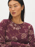 Winetasting Floral Crew Neck Jersey Top - Close-up Fabric Detail - Suzy Shier