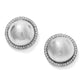 Silver Pavé Button Earrings - Close-up View of Sparkling Stone Detail - Suzy Shier