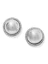 Silver Pavé Button Earrings - Close-up View of Sparkling Stone Detail - Suzy Shier