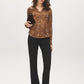 Soft Silt Paisley Print Satin-Like Blouse - Front View - Suzy Shier