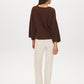 Chocolate Fondant Ribbed Shaker Stitch Sweater - Back View - Suzy Shier
