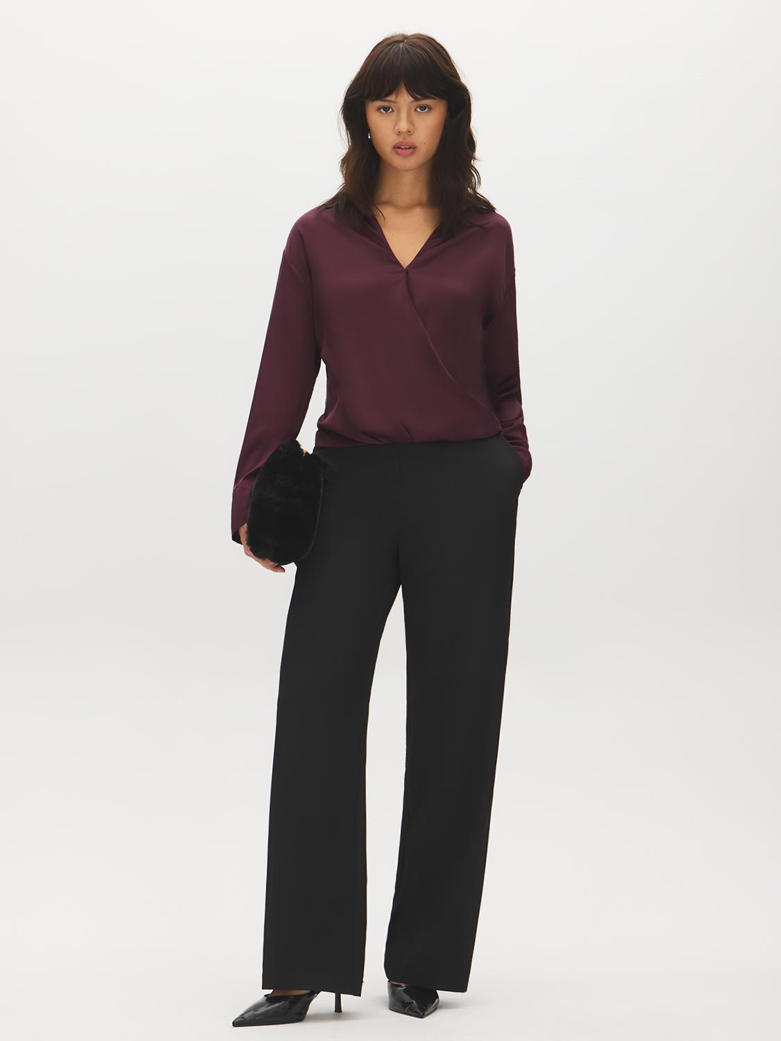 Wine Tasting Crossover Front Woven Top - Front View - Suzy Shier