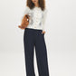 White/Grey/Black Argyle Intarsia Crew Neck Cardigan - Front View - Suzy Shier