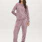 Lalic Braid Pattern PJ Set - Woman Wearing Soft Plush Pajamas - Suzy Shier
