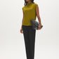 Guacamole Sleeveless Mock Neck Sweater Knit Top - Front View - Suzy Shier