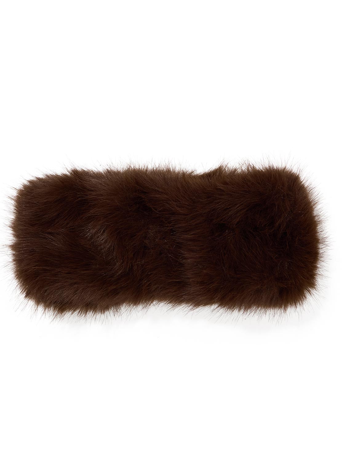Black Faux Fur Knit Headband - Top View - Suzy Shier