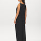 Black Crinkle Satin Draped Halter Top - Back View - Suzy Shier