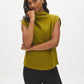 Guacamole Sleeveless Mock Neck Sweater Knit Top - Side Profile View - Suzy Shier