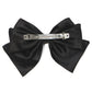 Black Satin Bow Hair Clip - Back View - Suzy Shier