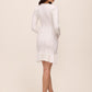 Antique Cream Cable Knit Sweater Mini Dress - Back View - Le Chateau