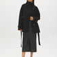 Taupe Melange Faux Wool Short Wrap Coat with Funnel Neck - Front View - Suzy Shier