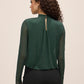 Dark Emerald Rhinestone Embellished Knit Top - Back View - Le Chateau