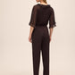 Chestnut Side Tab Pleated Slim Pant - Back View - Le Chateau