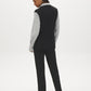 Jet Black Striped Poplin 2fer Knit Top - Back View - Suzy Shier