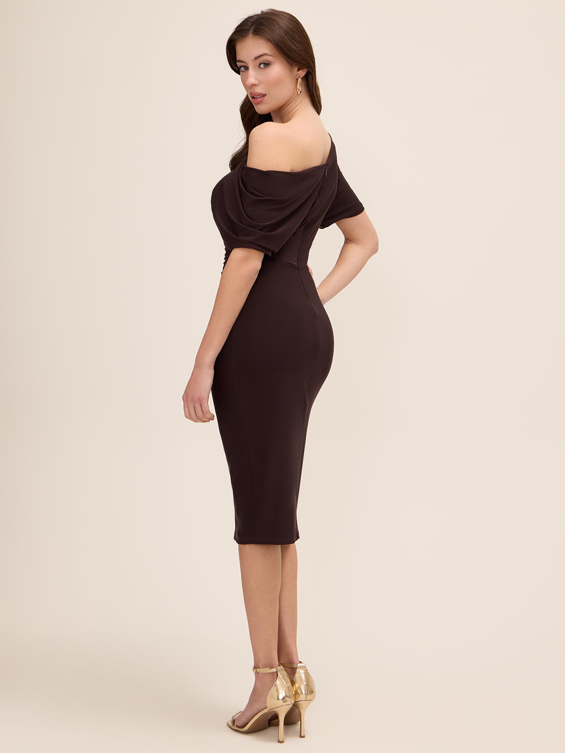 Sheath Dress With Asymmetric Neckline