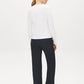 Bright White Long Sleeve Crew Neck Jersey Top - Back View - Suzy Shier