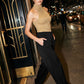 Sleeveless Metallic Mock Neck Sweater