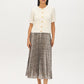 Snow White Short Sleeve Ribbed Button-Front Cardigan - Front View - Suzy Shier